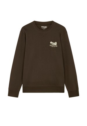 Wrangler, GRAPHIC CREW - Суитшърт - chocolate torte