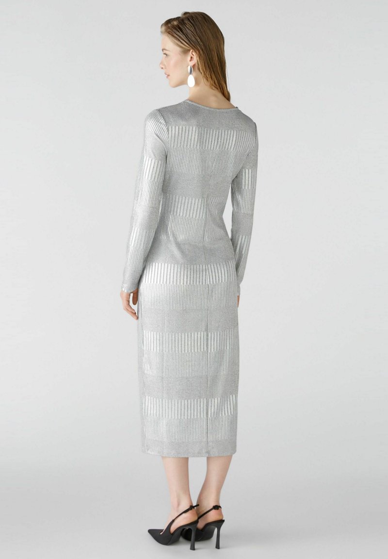 knee length dresses for ladies THE GREAT ESCAPE METALLIC SILVER MINI DRESS – AKIRA