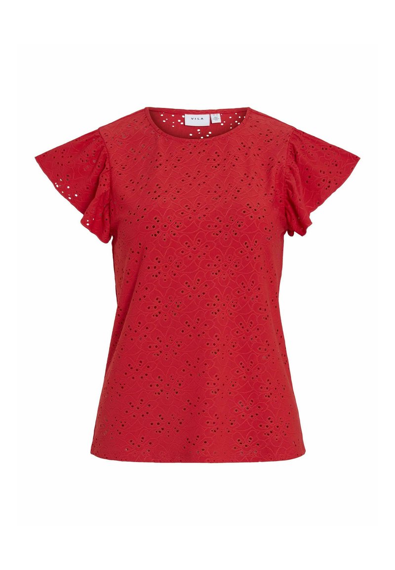 Vila Blouse rood gemêleerd Vila Blouse rood gemêleerd