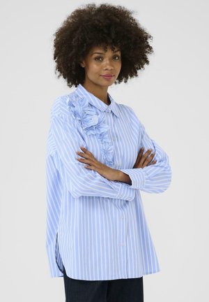 LORA - Button-down blouse - blue white stripe