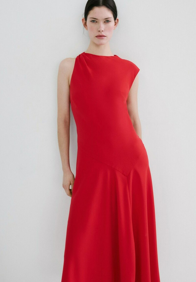 mango jersey dress MANGO - Cotton dress with draped strap detail brown