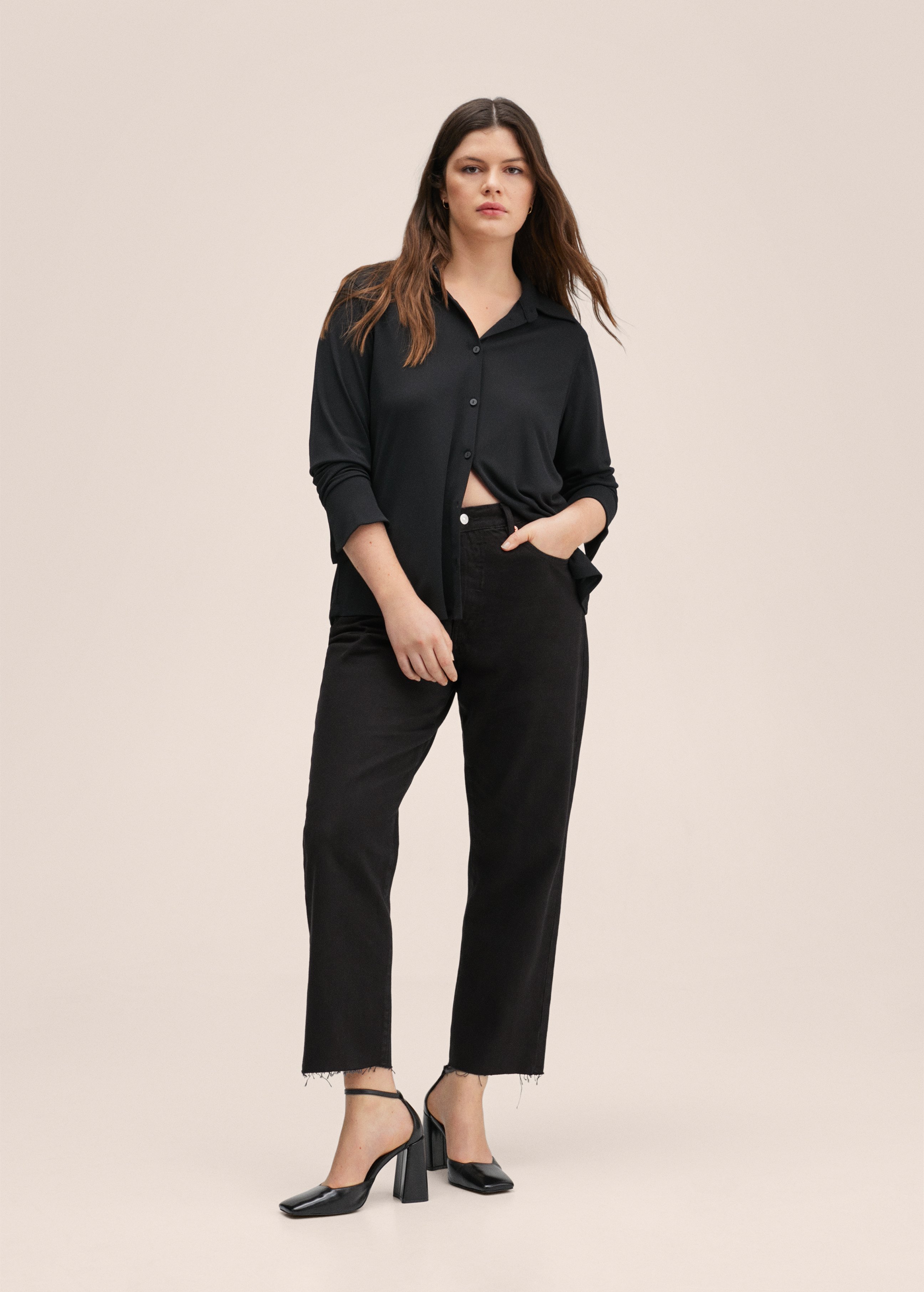 MANGO Faded Dark Grey Denim Jeans for Women - BrandzHub