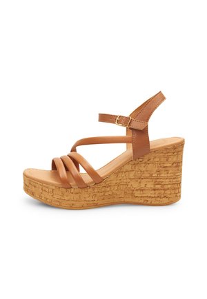 Sandalen met plateauzool - marrone