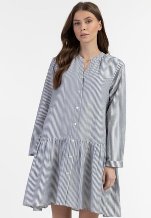 LANGARM - Shirt dress - dunkelmarine streifen