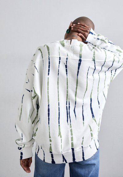 Proenza Schouler White Label BLAKE IN STRIPE - Bluză de molton - white/navy/olive