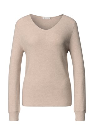 Street One, LANGARM PULLOVER MIT V-AUSSCHNITT - Pullover - clay sand mel