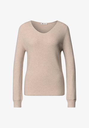 Street One, LANGARM PULLOVER MIT V-AUSSCHNITT - Pullover - clay sand mel