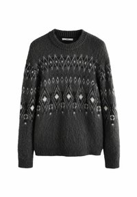 RELAXED FIT BRUSHED PATTERN CREW  - Strickpullover - grey