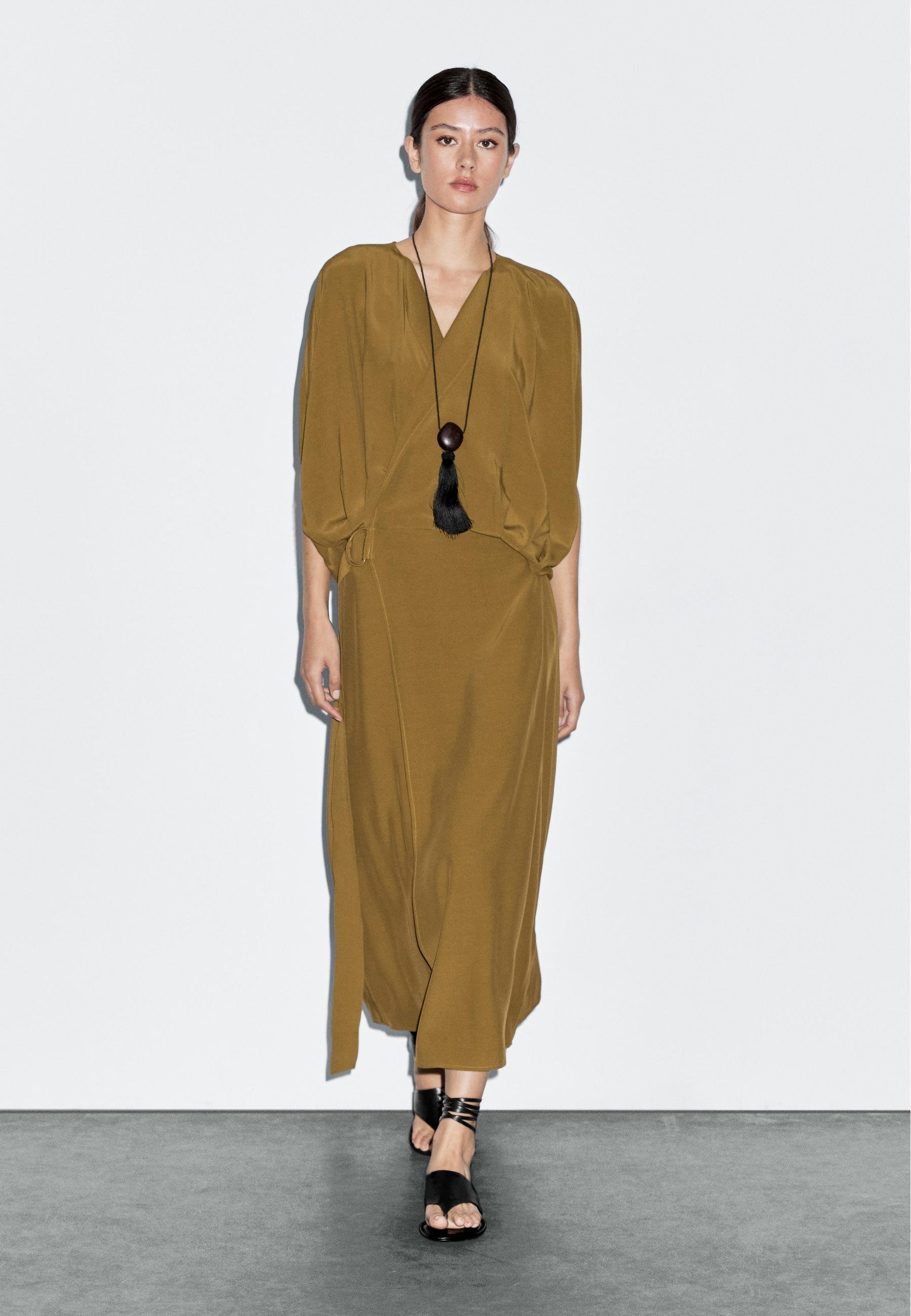 Massimo Dutti LONG CROSSOVER WRAP WITH BUCKLE - Day dress