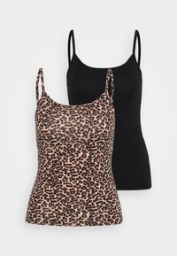 ONLLOVE STRAP SINGLET 2 PACK  - Topp - black/brown