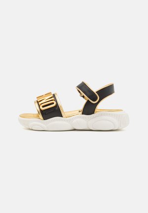 UNISEX - Riemensandalette - black/gold