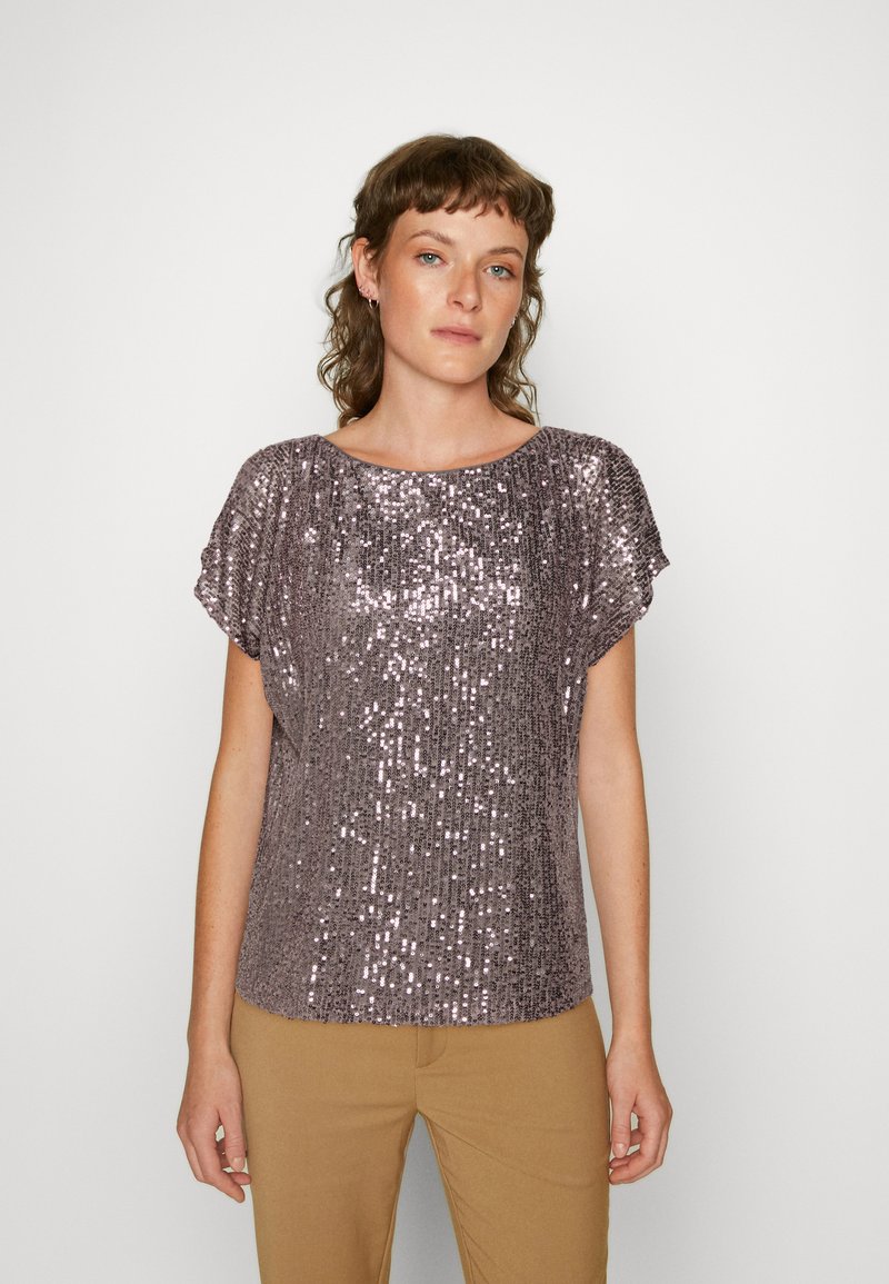 Swing SEQUINS - Marškinėliai su spaudiniu - nougat brown/ruda - Zalando.lt