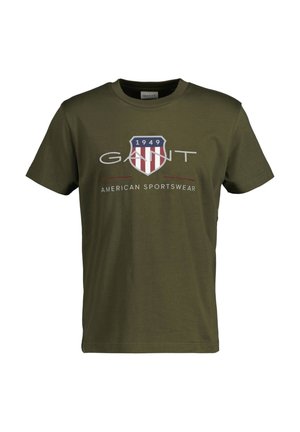 REG ARCHIVE SHIELD - Print T-shirt - grün/juniper green