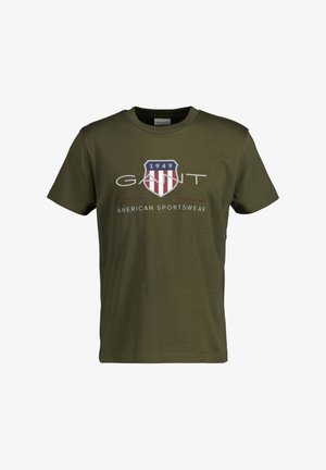 REG ARCHIVE SHIELD - Print T-shirt - grün/juniper green