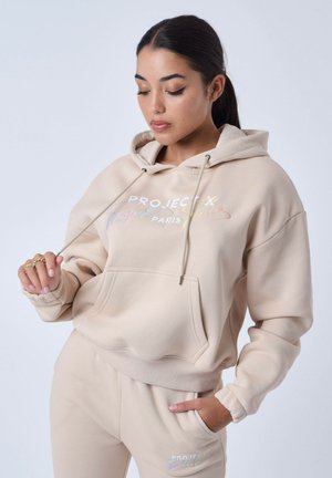 BRODÉ - Sweat à capuche - beige