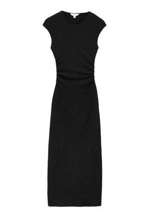 Marks & Spencer, TEXTURED ROUND NECK MIDI SKATER DRESS. - Etuikjole - black