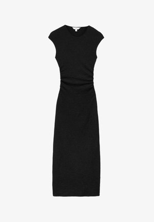 Marks & Spencer, TEXTURED ROUND NECK MIDI SKATER DRESS. - Etuikjole - black
