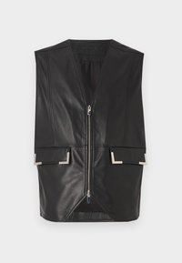 FEDERICO METALL DETAIL VEST - Waistcoat - nappa black