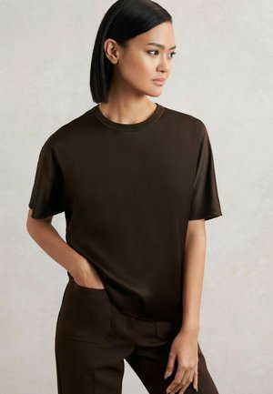 REGULAR FIT-LENA SHORT-SLEEVE  - T-shirt basic - chocolate brown
