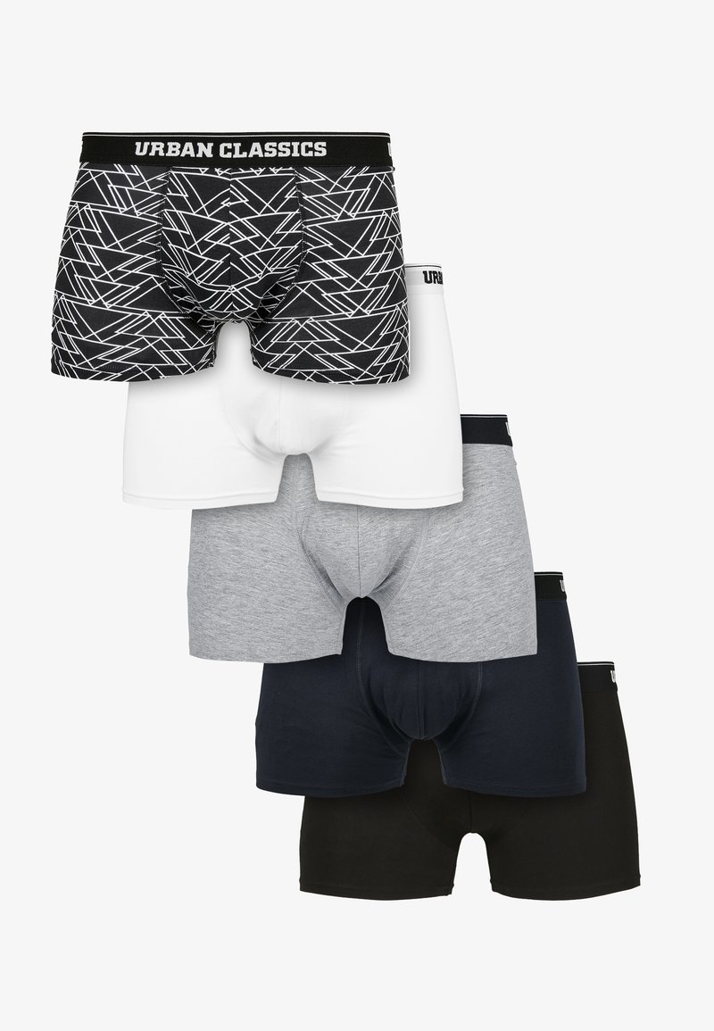 Urban Classics 5 PACK - Boxerkalsong - tron aop white grey navy+black