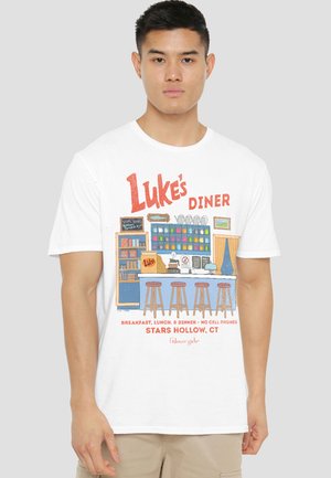 Cotton Soul, GILMORE GIRLS STARS INSIDE LUKE'S DINER - Print T-shirt - white