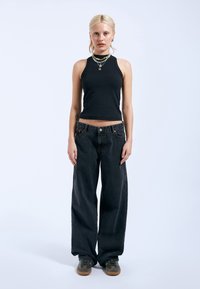 Dr.Denim HILL - Leveälahkeiset - dust washed black