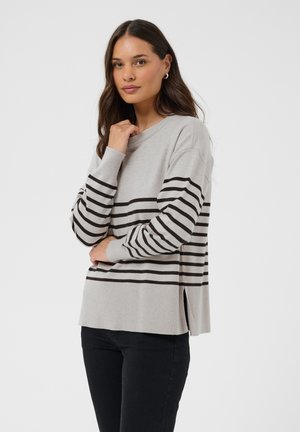 Kaffe, KALIMONE PULLOVER KNIT - Pullover - grey melange black stripe