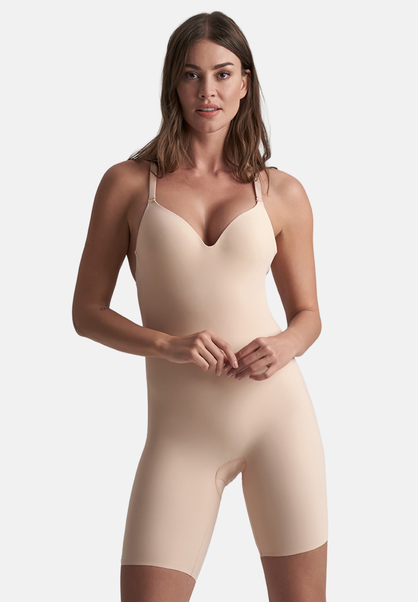 Bye Bra Powermesh Slip Modellante A Vita Alta - Controllo Elevato, Doppio Strato, Cavallo In Cotone, Beige/Nero/Marrone, S-XXL