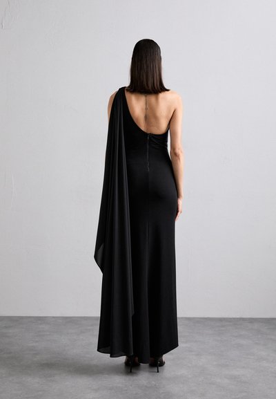 Alice + Olivia ONE SHOULDER DRAPED DRESS - Rochie din jerseu - black