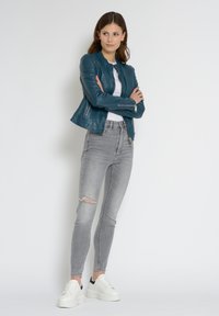 Maze GRENADA - Leren jas - petrol blue