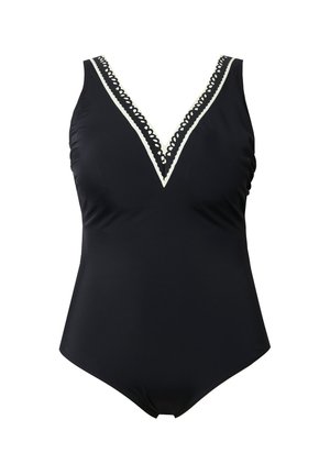 Ulla Popken PRINTED NECKLINE   - Costume da bagno - black