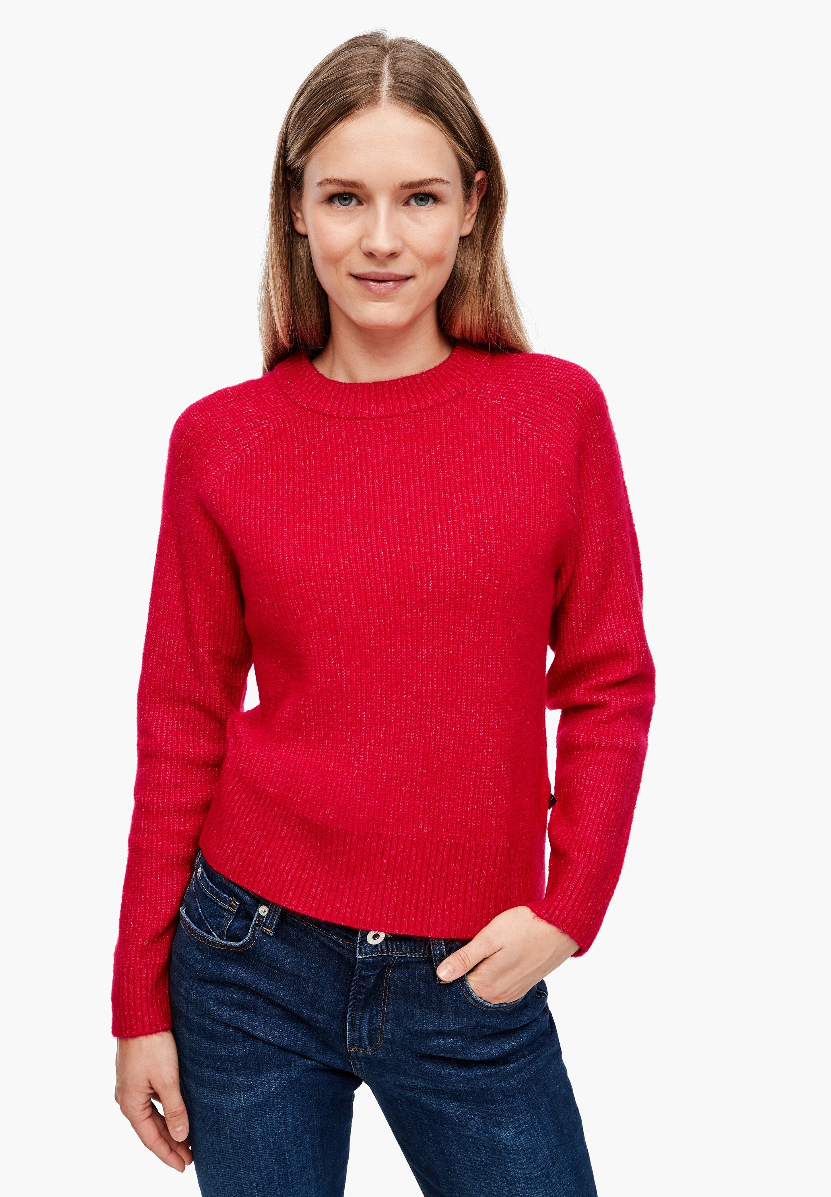 QS by s.Oliver RAGLAN - Strickpullover - red melange/rot-meliert