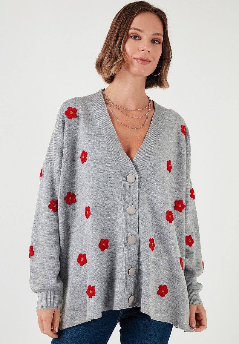 LELA LOOSE FIT - Cardigan - light grey