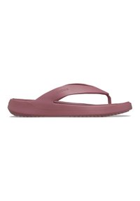 Chancleta de goma morada con un diseño elegante, que presenta una tira en forma de Y y una suela texturizada para mayor agarre. Material ligero y flexible.