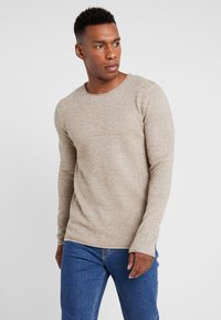 Selected Homme - SLHROCKY  - Trui - sepia/light grey melange Miniatuurafbeelding 1