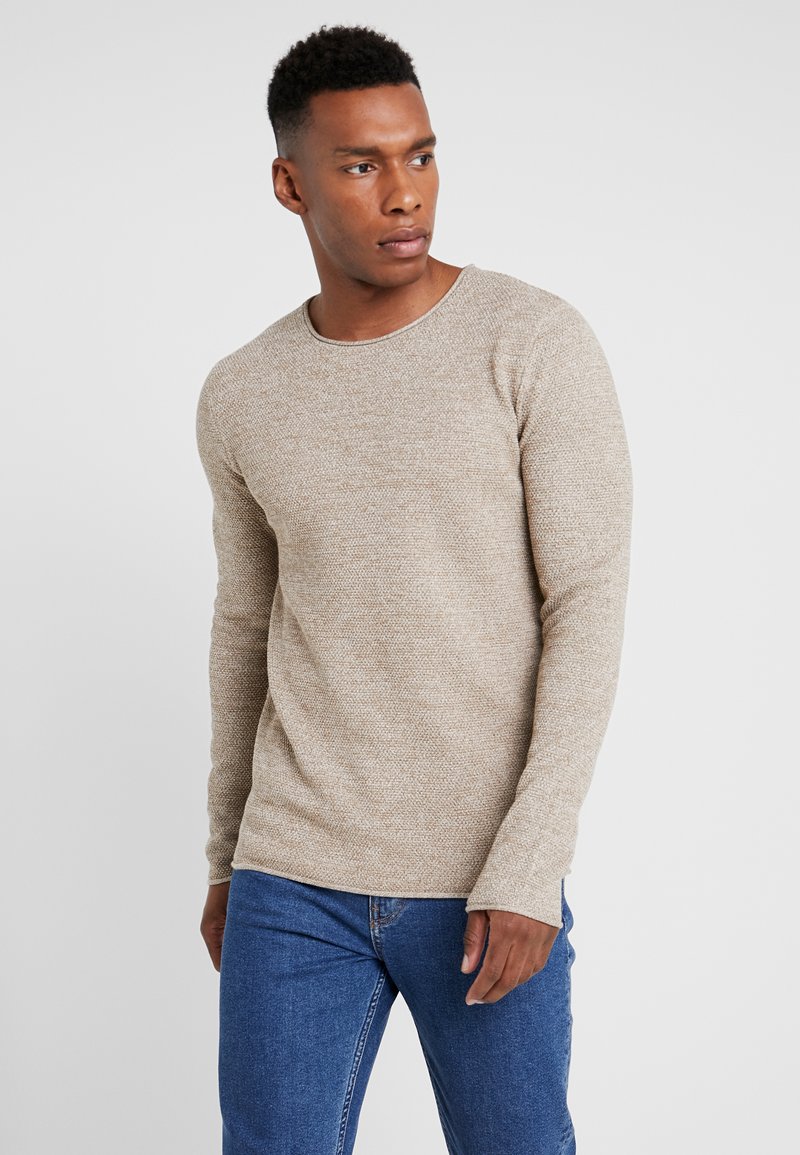 Selected Homme - SLHROCKY  - Pullover - sepia/light grey melange, Agrandir