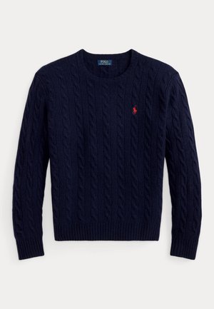 Polo Ralph Lauren, CABLE-KNIT WOOL-CASHMERE SWEATER - Neule - hunter navy