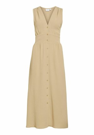 VILA, MAXIKLEID VISKOV V-AUSSCHNITT - Robe chemise - frosted almond