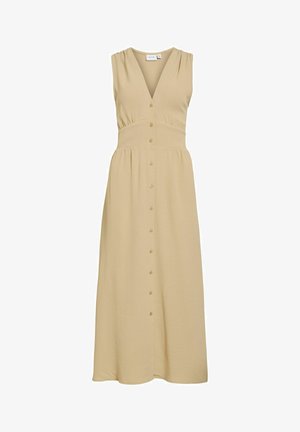 VILA, MAXIKLEID VISKOV V-AUSSCHNITT - Särkkleit - frosted almond