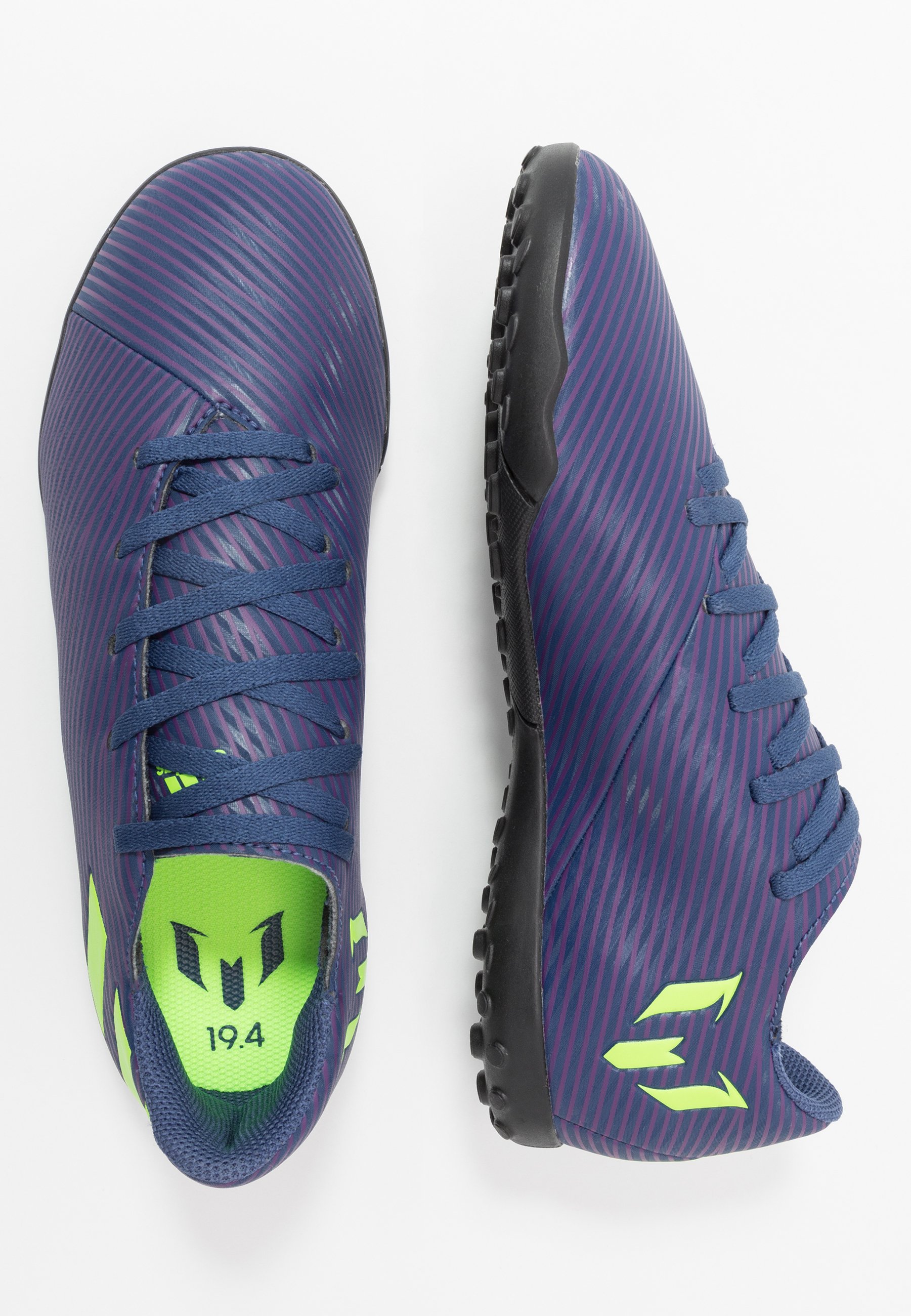adidas Performance NEMEZIZ MESSI 19.4 TF - Voetbalschoenen voor kunstgras -  tech indigo/signal green/glow purple/Blauw - Zalando.nl
