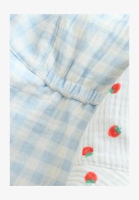 Neizvēlēts, blue strawberry gingham