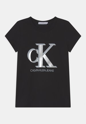 CONTRAST MONOGRAM SLIM - Triko s potiskem - black
