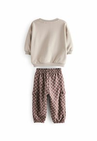 Next REGULAR FIT - AND CHECKERBOARD JOGGER SET - Tepláková súprava - grey