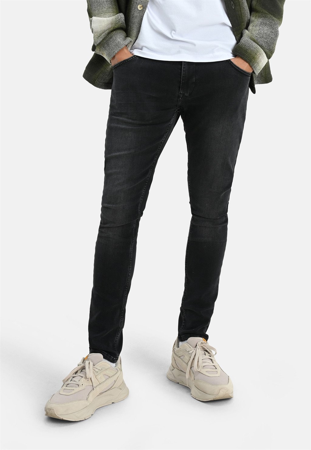 Shoeby DARK REFILL - Slim fit jeans - dark denim/zwart - Zalando.nl
