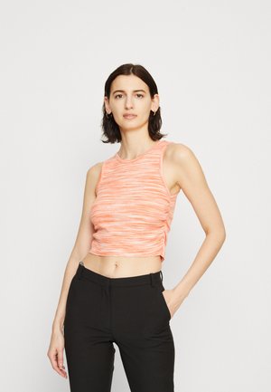 aerie HIGH RUCHED TANK SPACE DYE - Topp - saturn peach
