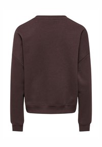 Sweat-shirt marron chocolat, avec un col rond, un ourlet côtelé et des manches larges. Confectionné en mélange de coton doux, avec une texture lisse.