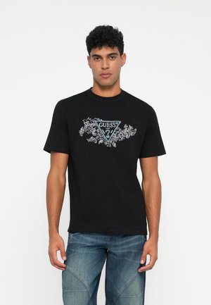 TRIANGLE TEE - Marškinėliai su spaudiniu - jet black