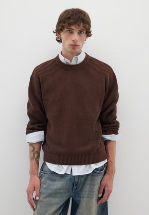 PURE - Strickpullover - dark brown