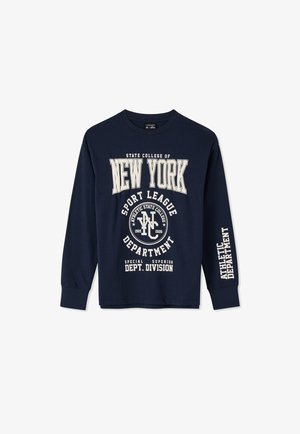 Terranova, T-SHIRT MANICA LUNGA CON STAMPA COLLEGE - Maglietta a manica lunga - blu