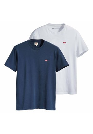 2ER PACK - ORIGINAL HOUSEMARK RUNDHALS  - T-shirt - bas - weiß blau